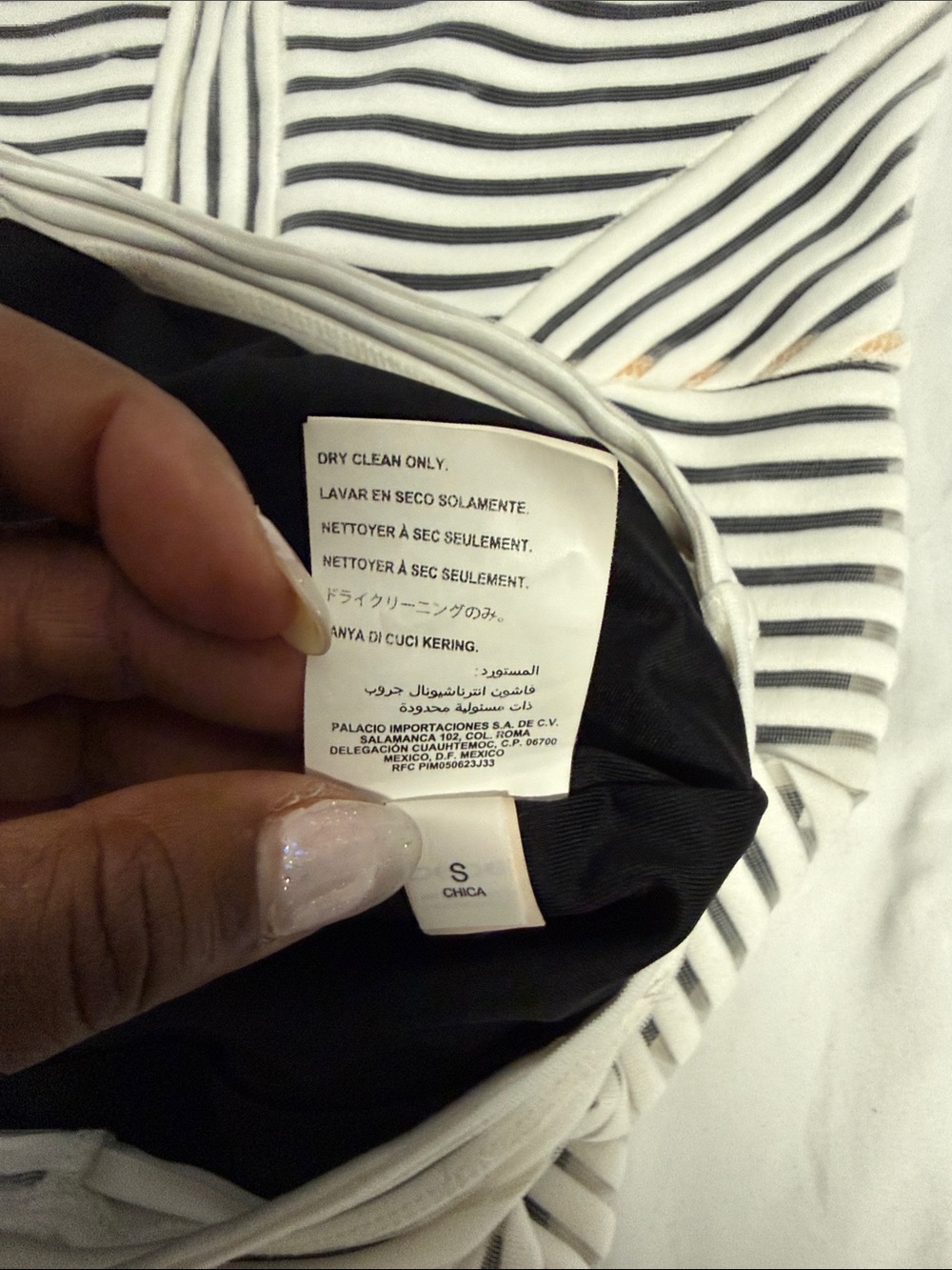 bebe Black White Striped Bodycon Midi Dress | Illusion Panel | Small - Picture 13 of 15